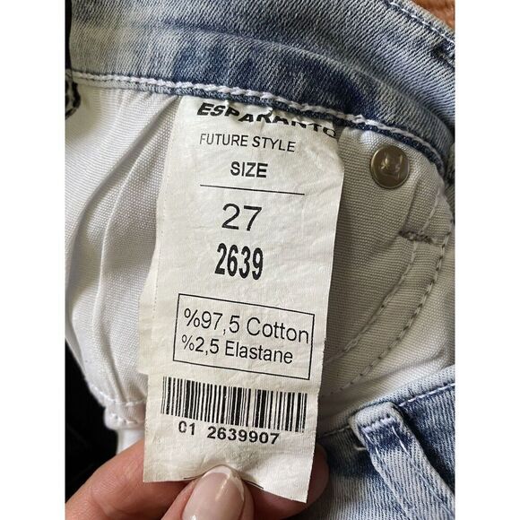 ESPARANTO Colour Block Acid  Wash Women Boyfriend Jeans From European Designer - Picture 9 of 10